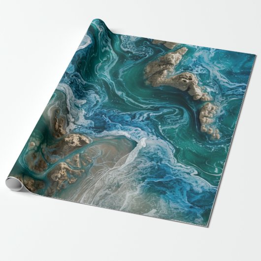 Blauer Ozean Geschenkpapier (Ungerollt)