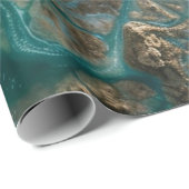 Blauer Ozean Geschenkpapier (Rolleneckpunkt)