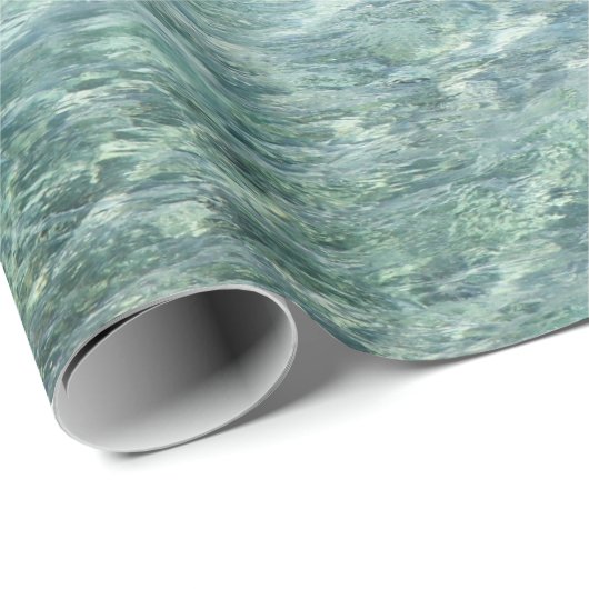Blauer Ozean Geschenkpapier (Rolleneckpunkt)