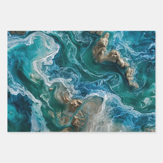 Blauer Ozean Geschenkpapier Set (Vorderseite 3)