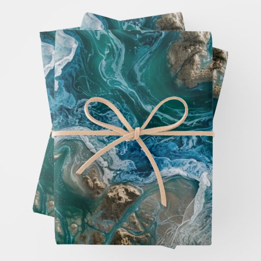 Blauer Ozean Geschenkpapier Set (Beispiel)