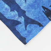 Blauer Ozean-Haifisch-Angriff Fleecedecke (Ecke)