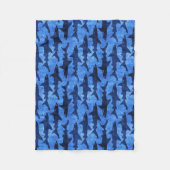 Blauer Ozean-Haifisch-Angriff Fleecedecke (Vorderseite)