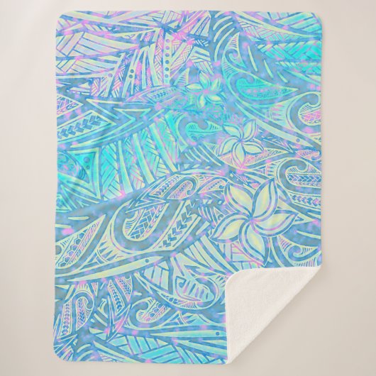 Blauer Ozean - Hawaiisch - Samoan - Polynesischer Sherpadecke (Vorderseite)