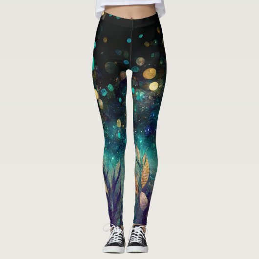 Blauer Ozean Leggings (Vorderseite)