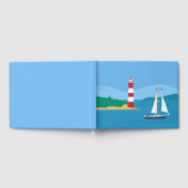Blauer Ozean, Leuchtturm, Hochzeit mit Segelbooten Gästebuch (Voll)