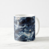 Blauer Ozean Leuchtturm Meer Kaffeetasse (VorderseiteRechts)