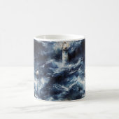Blauer Ozean Leuchtturm Meer Kaffeetasse (Mittel)