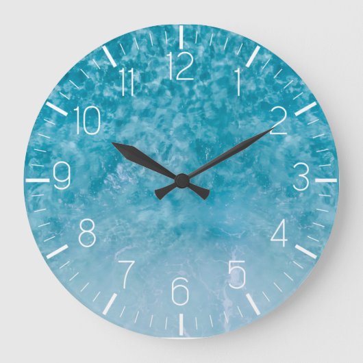 Blauer Ozean - Mauer Große Wanduhr (Vorderseite)