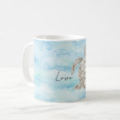 Blauer-Ozean-Meeresschildkröte Kaffeetasse (Vorderseite Links)