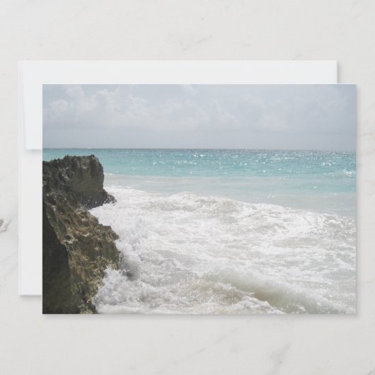 Blauer Ozean mit Schaumwellen Seascape Generic Par Einladung (Rückseite)