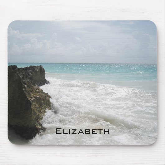 Blauer Ozean mit Schaumwellen Seascape Personalisi Mousepad (Vorne)