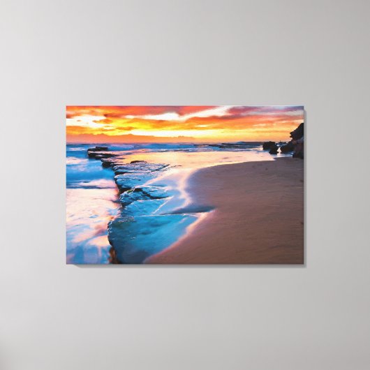 Blauer Ozean Ölgemälde Druckwrap Leinwanddruck (Vorderseite)