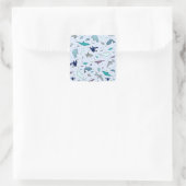 Blauer Ozean Quadratischer Aufkleber (Tasche)