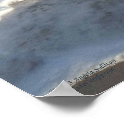 Blauer Ozean, Strand und Himmel Poster (Ecke)