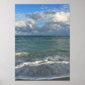 Blauer Ozean, Strand und Himmel Poster (Vorne)