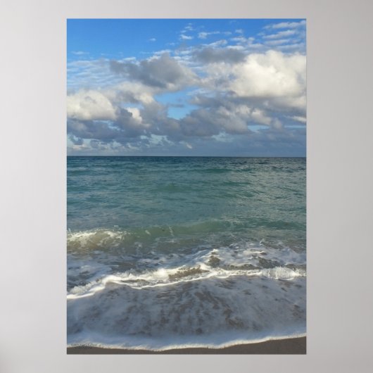 Blauer Ozean, Strand und Himmel Poster (Vorne)
