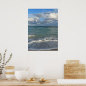 Blauer Ozean, Strand und Himmel Poster (Küche)