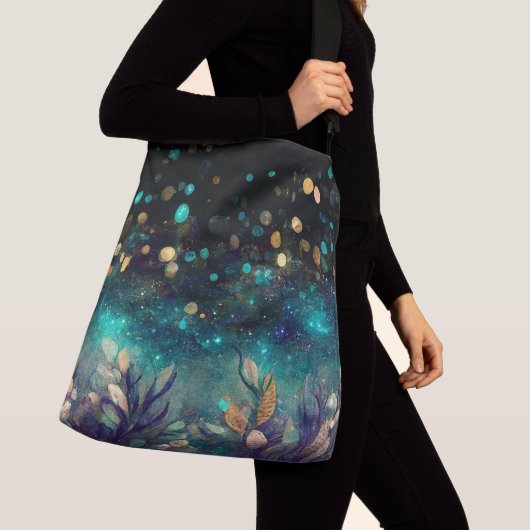 Blauer Ozean Tragetaschen Mit Langen Trägern (Von Nahem)