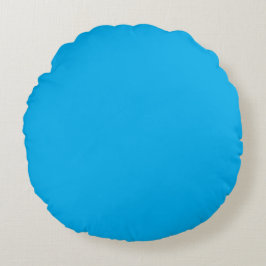 Blauer Ozean Uni, Modern, Einfach, Trendig Rundes Kissen