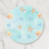 Blauer Ozean unter der Babydusche Geschenkanhänger (Rückseite)