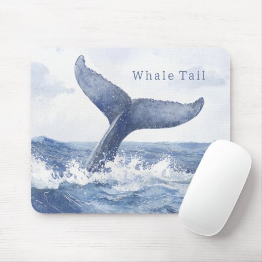 Blauer-Ozean-Wal-Schwanz Mousepad (Mit Mouse)