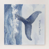 Blauer-Ozean-Wal-Schwanz Puzzle (Horizontal)