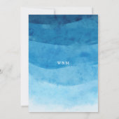 Blauer Ozean Wasserfarbe Einladung Hochzeitsfeiern (Rückseite)