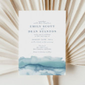 Blauer Ozean Wasserfarbe Einladung Hochzeitsfeiern