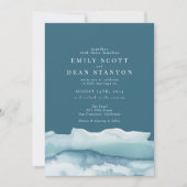 Blauer Ozean Wasserfarbe Einladung Hochzeitsfeiern (Vorderseite)