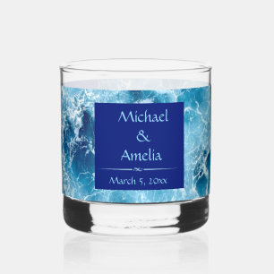 Blauer Ozean Water Wedding Rocks Glass Whiskyglas