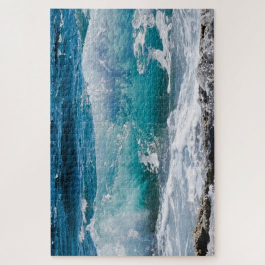 Blauer Ozean Waves & Rocks, Vs 2 Puzzle (Vertikal)