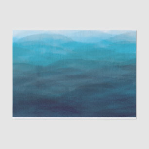Blauer Ozean Waves Watercolor Tissue Gift Wrap Seidenpapier