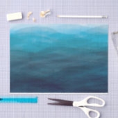 Blauer Ozean Waves Watercolor Tissue Gift Wrap Seidenpapier (Handwerk)