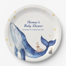 Blauer Ozean Whimsical Duck Stars Whale Baby Dusch