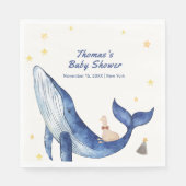 Blauer Ozean Whimsical Duck Stars Whale Baby Dusch Serviette (Vorderseite)