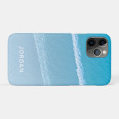 Blauer Ozeanwellen-Monogramm-Etuis-Case-Mate iPhon Case-Mate iPhone Hülle (Rückseite (Horizontal))