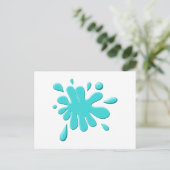 Blauer Paint Splodge Postkarte (Stehend Vorderseite)