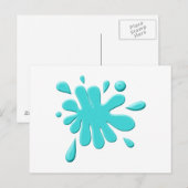 Blauer Paint Splodge Postkarte (Vorne/Hinten)