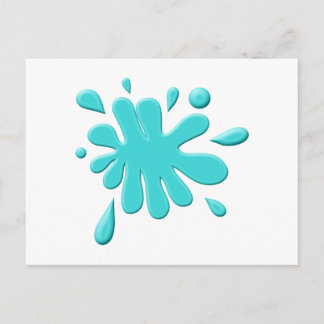 Blauer Paint Splodge Postkarte