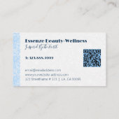 Blauer Paisley Streifen auf weißem Hintergrund Visitenkarte (Rückseite)