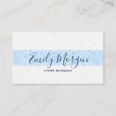 Blauer Paisley Streifen auf weißem Hintergrund Visitenkarte (Vorderseite)