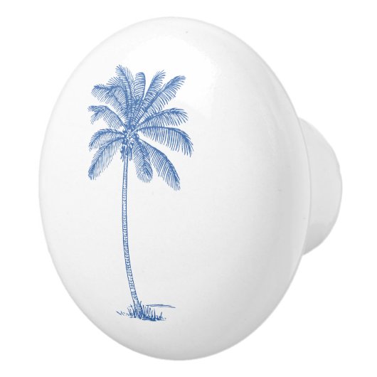 Blauer Palm Palmetto Tree Keramikknauf (Rechts)