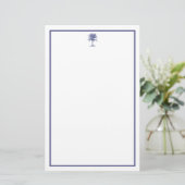 Blauer Palm Tree Briefpapier (Stehend Vorderseite)