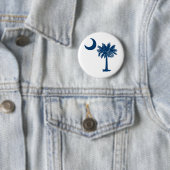 Blauer Palmetto auf weißem Knopf Button (Beispiel)