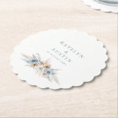 Blauer Pampasgras-Hochzeit Untersetzer (angewinkelt)