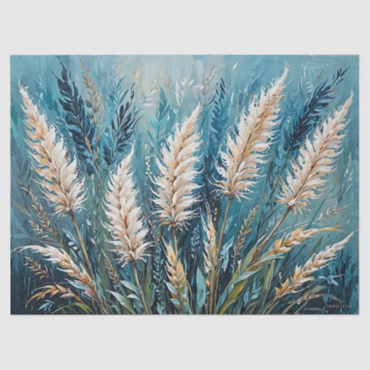 Blauer Pampelgras Seidenpapier (Vorderseite)