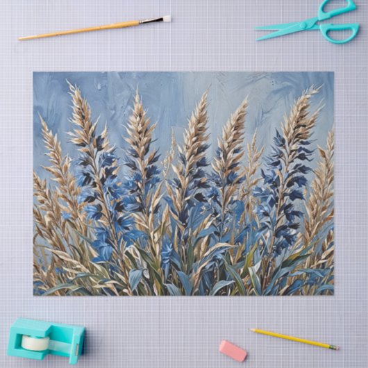 Blauer Pampelgras Seidenpapier (Basteln)