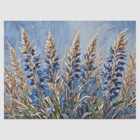 Blauer Pampelgras Seidenpapier (Vorderseite)