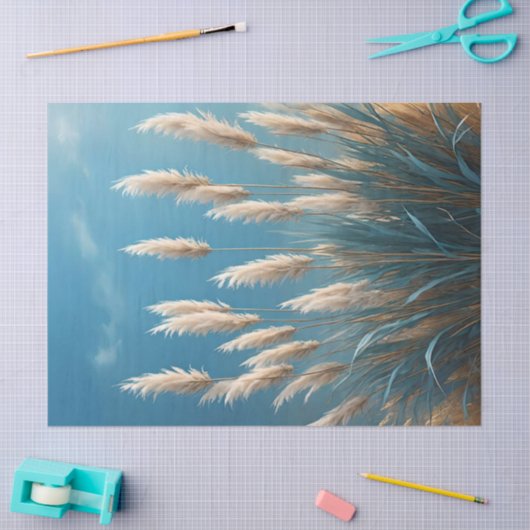 Blauer Pampelgras Seidenpapier (Basteln)